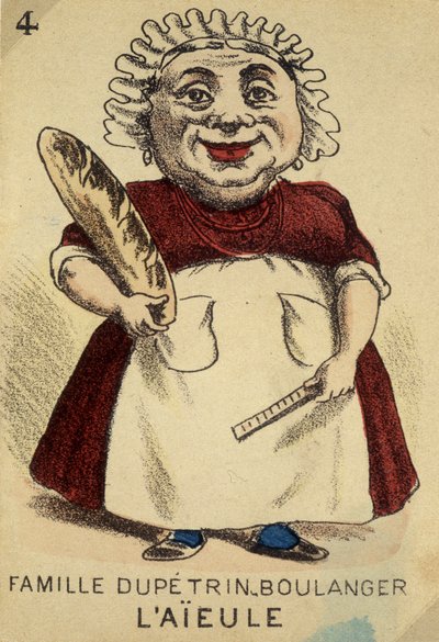 لعبة العائلات السبع: “L'Aieule” ”من عائلة Dupétrin - Baker. Musée de la Carte à Joucher، Issy-les-Moulineaux. بواسطة المدرسة الفرنسية