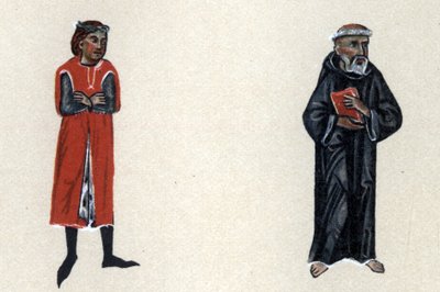 Marcabru ، تروبادور من العصور الوسطى ، رسم توضيحي من 'Histoire de la Literature Francaise' بقلم هيرمان سوشيير بواسطة المدرسة الفرنسية