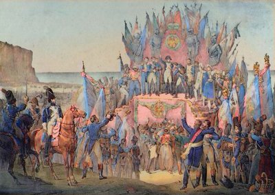 المهرجان العسكري في بولوني مع نابليون يوزع نجوم وسام جوقة الشرف - فيكتور آدم (بالفرنسية بواسطة المدرسة الفرنسية