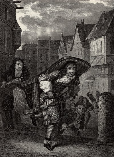"" Monsieur de Pourceaugnac "" "نقش من" "أعمال" للمؤلف الإنجليزي موليير - مشهد من مسرحية "Monsieur de Pourceaugnac" "لجين بابتيست بوكلين ديت موليير (جان بابتيست بوكلين بواسطة المدرسة الفرنسية