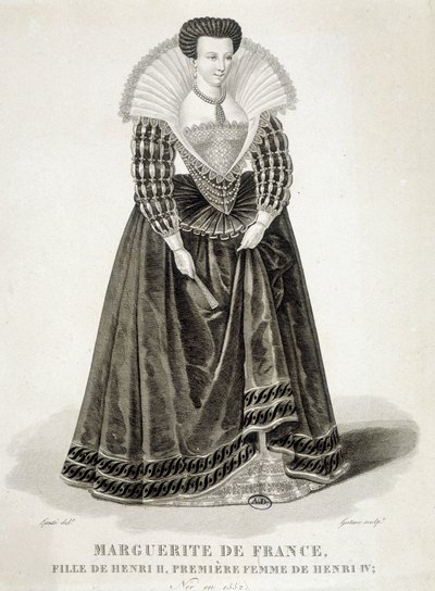 صورة لمارجريت دي فالوا ، المعروفة باسم الملكة مارغو (1553-1615) ، ملكة نافارا ، الزوجة الأولى لهنري الرابع. بواسطة المدرسة الفرنسية