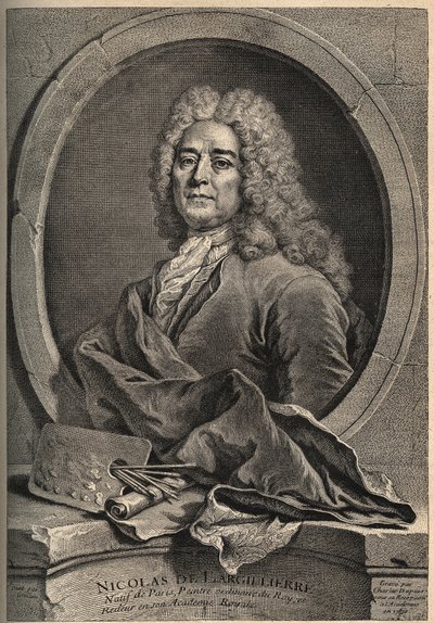 صورة لنيكولاس دي لارجيليير (لارجيلييه) (1656-1746) نقش رسام فرنسي بواسطة دوبوي بعد اللوحة التي رسمها جوسلين بواسطة المدرسة الفرنسية