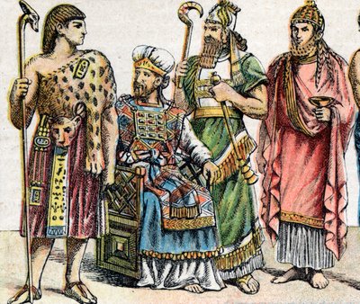أزياء دينية في العصور القديمة (لون ليثو) بواسطة المدرسة الفرنسية