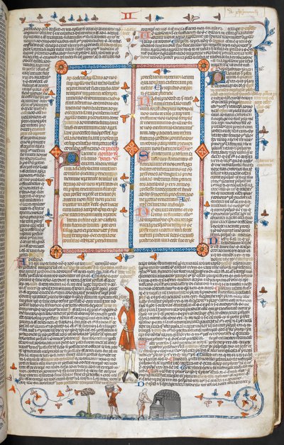 Royal 10 E. IV، f.145 مشهد من الصفحة الأساسية لرجل يزور خبازًا ، من "Decretals of Gregory IX with glossa ordinaria (" Smithfield Decretals ")" (رق) بواسطة المدرسة الفرنسية