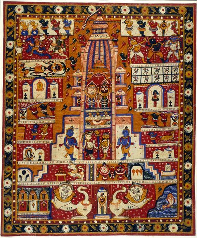 أضف MS Or 3721 رسم تخطيطي لمعبد جاغاناث ، حوالي عام 1930 (ألوان مائية على ورق) بواسطة المدرسة الهندية