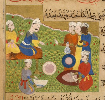 عرض التنبول على غياث شاهي ، من نعمة نصير الدين شاه بواسطة المدرسة الهندية