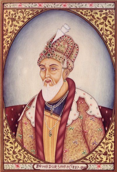 صورة شخصية لباهادور شاه الثاني (1775-1862) بواسطة المدرسة الهندية