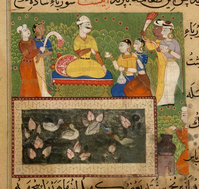 تحضير طعام طري للسلطان غياث الدين قسم وصفات للطعام الطري من نعمة ناصير الدين شاه. بواسطة المدرسة الهندية