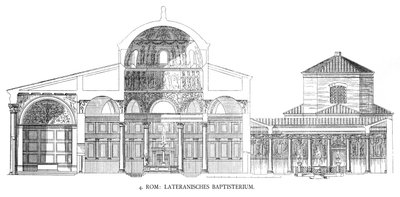 خطط Lateran Baptistery (litho) بواسطة المدرسة الايطالية