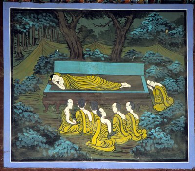 بوذا وطلابه. جص في معبد Yongju ، منطقة Suwon ، كوريا. بواسطة المدرسة الكورية