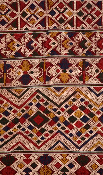 تفاصيل من phaa sabai صنعها نساجون Tai Nuea أو Tai Daeng من هوا فان ، لاوس (نسيج) بواسطة مدرسة اللاوسيين