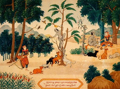 الرسوم التوضيحية لقصص بوذية ، حوالي عام 1920 (حجرية ملونة) بواسطة مدرسة اللاوسيين