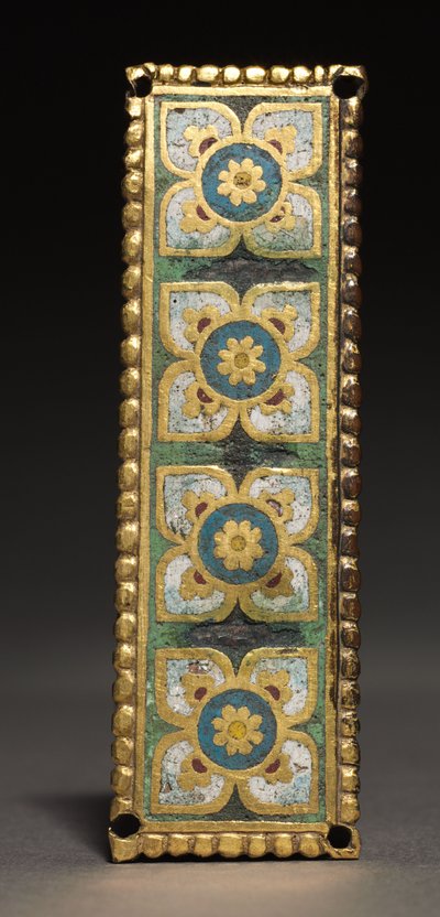 لوحة ، على الأرجح من ضريح ريليكوار ، حوالي 1200-1250 (نحاس مُذهَّب ؛ مينا تشامبليف) بواسطة مدرسة مصان