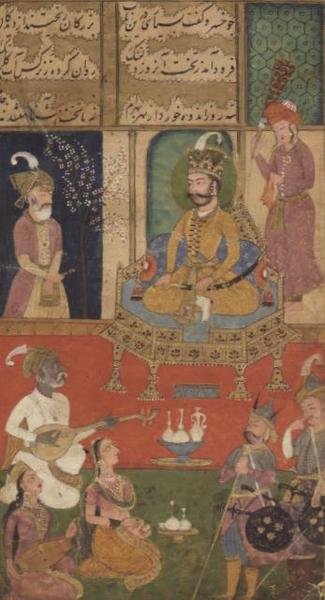 مهمة عاطفية ، ألبوم جونسون الحادي عشر رقم 16 رقم 23 ، عام 1760 (غواش مع ذهب على ورق) بواسطة مدرسة المغول
