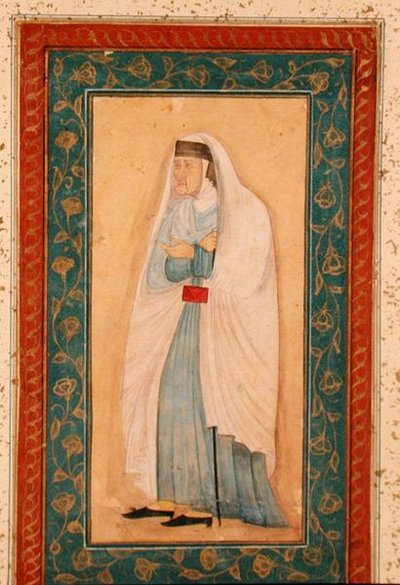 امرأة عجوز ترتدي ثوبًا غربيًا ، من ألبوم Clive الكبير ، حوالي عام 1760 بواسطة مدرسة المغول