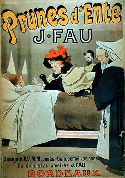 إعلان عن 'J. Fau's d'Entre Prunes '، بوردو (لون ليثو) بواسطة المدرسة البرتغالية