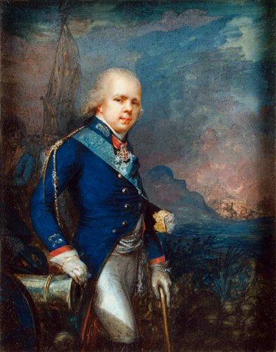 كونستانتين بافلوفيتش دي روسي - صورة لدوق روسيا الأكبر قسطنطين بافلوفيتش (1779-1831) قبل معركة نوفي par Anonymous بواسطة المدرسة الروسية