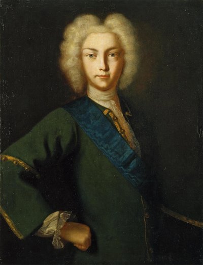 بيتر الثاني ملك روسيا - صورة لقيصر روسيا بطرس الثاني (1715-1730) بواسطة مجهول بواسطة المدرسة الروسية