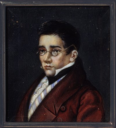 صورة للكاتب المسرحي الكسندر سيرجيفيتش غريبويدوف (الكسندر س. غريبويدوف) (1795-1829). عمل لرسام روسي ، ألوان مائية وغواش على القرن ، حوالي عام 1820. الفن الروسي بواسطة المدرسة الروسية