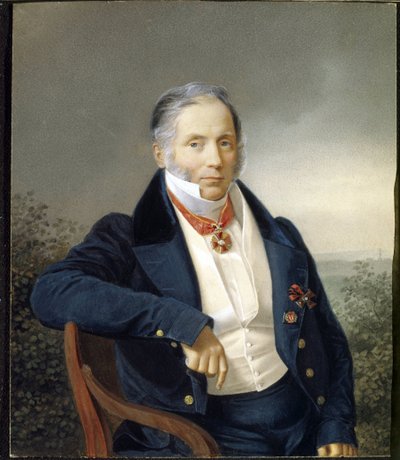 صورة للرسام الكسندر سويرولد (1782-1844). (صورة شخصية للرسام أ. سويرولد). لوحة مجهولة ، زيت على قماش ، لاول مرة في القرن التاسع عشر. الفن الروسي بواسطة المدرسة الروسية