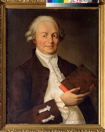 صورة للشاعر فاسيلي ك.تريدياكوفسكي (فاسيلي تريدياكوفسكي) (1703-1769). لوحة لسيد روسي ، زيت على قماش ، أواخر القرن الثامن عشر. أرشيف الدولة الروسية للأدب والفن ، موسكو. بواسطة المدرسة الروسية