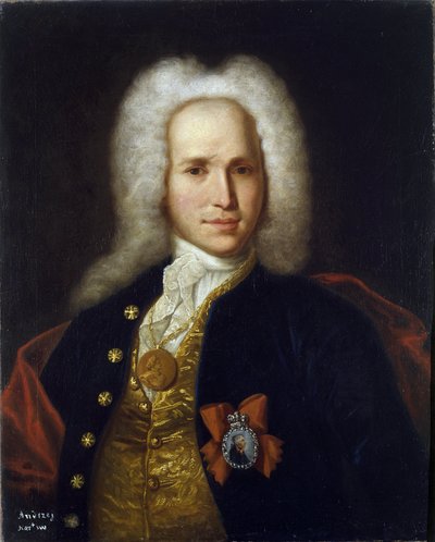 صورة للعالم والمهندس العسكري والمخترع أندريه نارتوف (1683-1756). (صورة للعالم والمهندس العسكري والمخترع أ.نارتوف). لوحة مجهولة ، زيت على قماش ، حوالي عام 1725. الفن الروسي بواسطة المدرسة الروسية