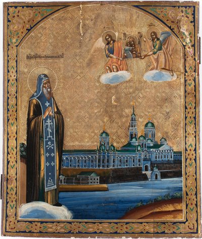 القديس نيل دي ستولبنسك (توفي عام 1554) - القديس نيلوس من بحيرة سيليجر - أيقونة روسية بواسطة المدرسة الروسية