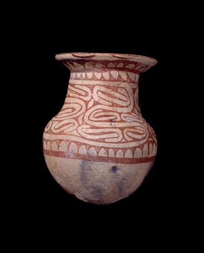 الحضارة بان تشينغ: مزهرية مرسومة. 650 ق. من تايلند. باريس ، متحف غويميه ، المتحف الوطني للفنون الآسيويين. بواسطة المدرسة التايلاندية