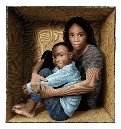 الغرفة، 2018 (لوح خدش، ملون رقميًا) بواسطة 