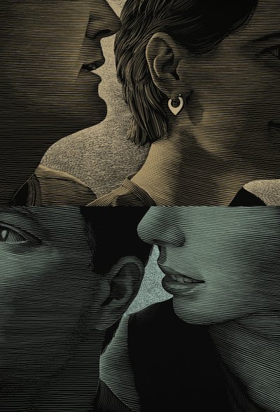 التحدث باللسان، 2001 (لوح خدش، ملون رقمياً) بواسطة 