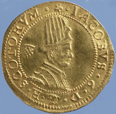 الاسكتلندي 4 جنيه (قطعة قبعة) من جيمس السادس ، النعناع ادنبره ، 1591 (الوجه) (الذهب) (للخلف انظر 244626) بواسطة المدرسة الاسكتلندية