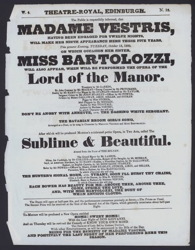 Theatre programme for the Theatre Royal, Edinburgh بواسطة المدرسة الاسكتلندية