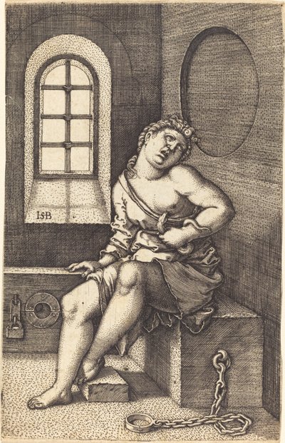 كليوباترا جالسة بواسطة Sebald Beham