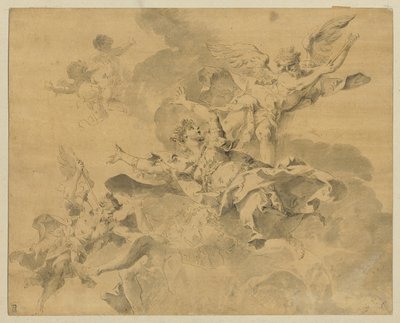 ملكة سلمت إلى الجحيم من قبل الملائكة المنتقمين ، 1676-1746 (قلم وحبر وغسل على ورق) بواسطة سيباستيانو جاليوتي