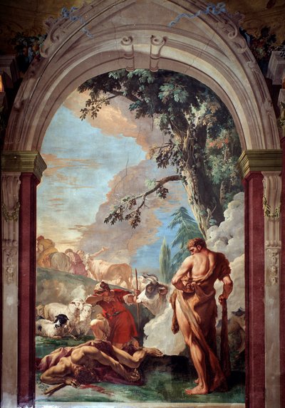 Hercules and Cacus - Fresco بواسطة سيباستيانو ريتشي
