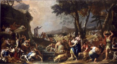 موسى يجعل تدفق المياه من الصخرة ، 1725-26 بواسطة سيباستيانو ريتشي