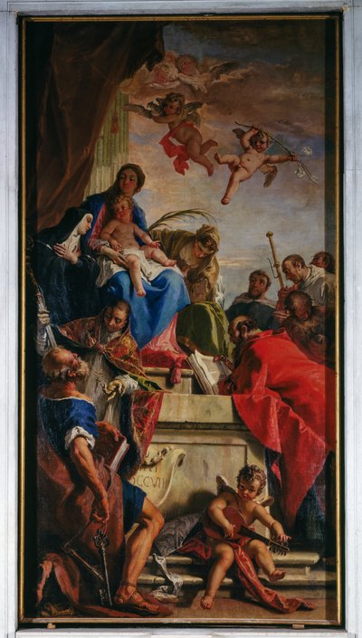 Our Lady enthroned with Saints بواسطة سيباستيانو ريتشي