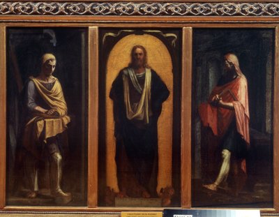 المسيح مع قديسين. لوحة لسيباستيانو ديل بيومبو (1485-1547). زيت على قماش. فن البندقية ، عصر النهضة. معرض الفن الإقليمي ، تامبوف بواسطة سيباستيانو ديل (حوالي 1485 - 1547) بيومبو