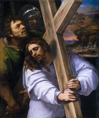 "المسيح بورتانت سا كروا" (المسيح يحمل الصليب) Peinture de Sebastiano del Piombo (1485-1547) مقابل 1516 Dim 121x100 cm متحف برادو ، مدريد بواسطة سيباستيانو ديل (حوالي 1485 - 1547) بيومبو