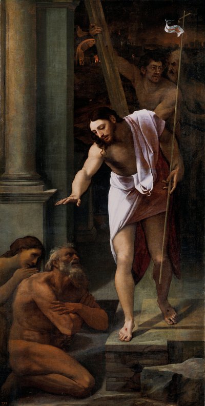 "" Christ aux limbes "(Christ in Limbo) Peinture de Sebastiano del Piombo (1485-1547) 1516 Dim 226x114 cm متحف برادو ، مدريد بواسطة سيباستيانو ديل (حوالي 1485 - 1547) بيومبو