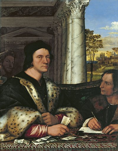 صورة العبّارة Carondelet 1473-1528 ، مع سكرتيرته بواسطة سيباستيانو ديل بيومبو