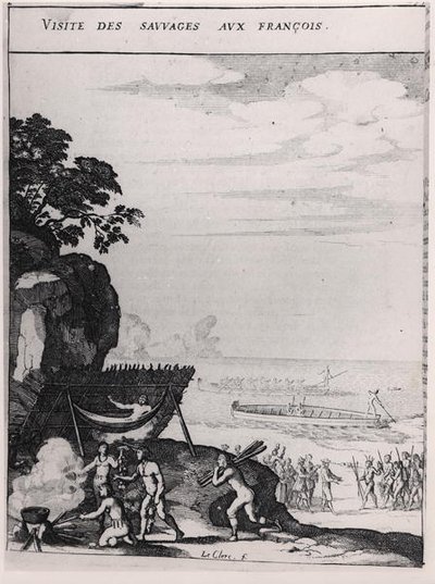 الهمج الذين يزورون الفرنسيين ، من 'Histoire des Antilles habitees par les Francais' بقلم القس الأب دو تيرتر بواسطة سيباستيان الأول لو كليرك