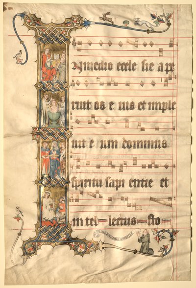ورقة من Wettinger Gradual: التأريخ الأولي الأول ... ، c1330. بواسطة ثاني ماجستير في Wettinger Gradual