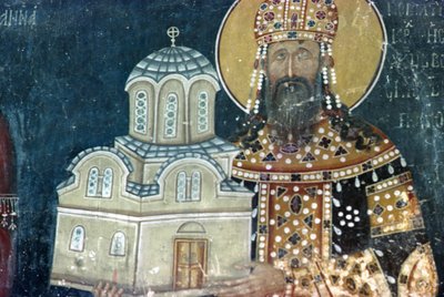 الملك ستيفن أوروس الثاني ميلوتين (حكم 1282-1321) بواسطة المدرسة الصربية