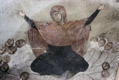 راشيل الحداد على أطفالها ، من كنيسة القديس ديمتريوس ، 1375-76 بواسطة المدرسة الصربية