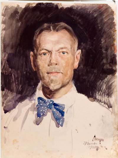 بورتريه ذاتي - عمل لسيرجي أرسينيفيتش فينوغرادوف (1869-1938) بواسطة Sergei Arsenevich Vinogradov