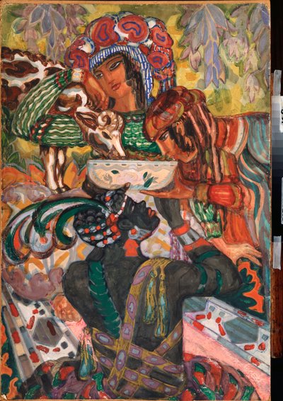 حكاية خيالية شرقية - عمل لسيرجي يوريفيتش سوديكين (سيرج سوديكين) (1882-1946) ، الغواش والحرارة على الورق المقوى ، حوالي عام 1910 ، الفن الروسي ، القرن العشرين ، الفن الحديث ، الحداثة - معرض الفن الإقليمي ، تاغانروغ (روسيا) بواسطة سيرجي يوريفيتش سوديكين
