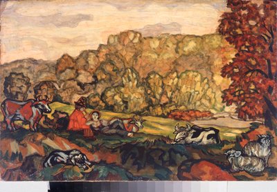 المشهد الرعوي - رسم لسيرجي يوريفيتش سوديكين (سيرج سوديكين) (1882-1946) ، زيت على قماش ، الفن الروسي في أوائل القرن العشرين - معرض بريمورسك للفنون الحكومية ، فلاديفوستوك (روسيا) بواسطة سيرجي يوريفيتش سوديكين