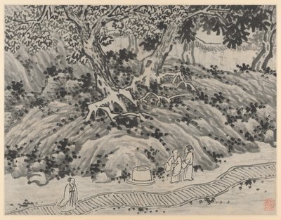 اثني عشر مناظر لـ Tiger Hill ، Suchou: The Fools Spring ، بعد عام 1490. بواسطة شين زو
