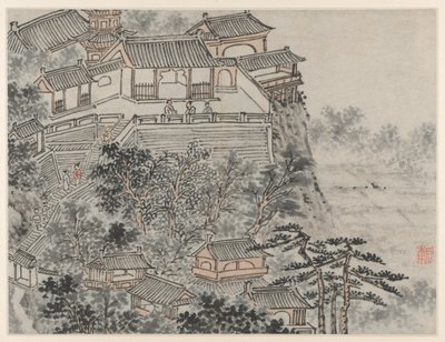 اثنا عشر منظرًا لتل تايجر هيل ، سوتشو: The Five Sages Terrace ، بعد عام 1490. بواسطة شين زو
